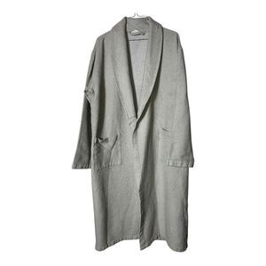2175. Coyuchi Unisex Gray Robe M midweight 100% organic cotton‎ missing tie belt